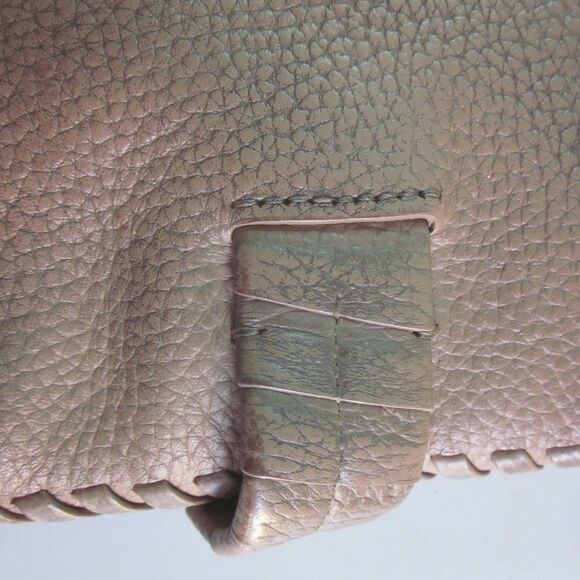 Allsaints Club Medium Clutch Crossbody Purse Tan Pebbled Leather - Picture 11 of 16